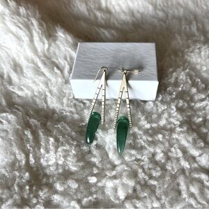 Gold and green JewelMint Statement earrings